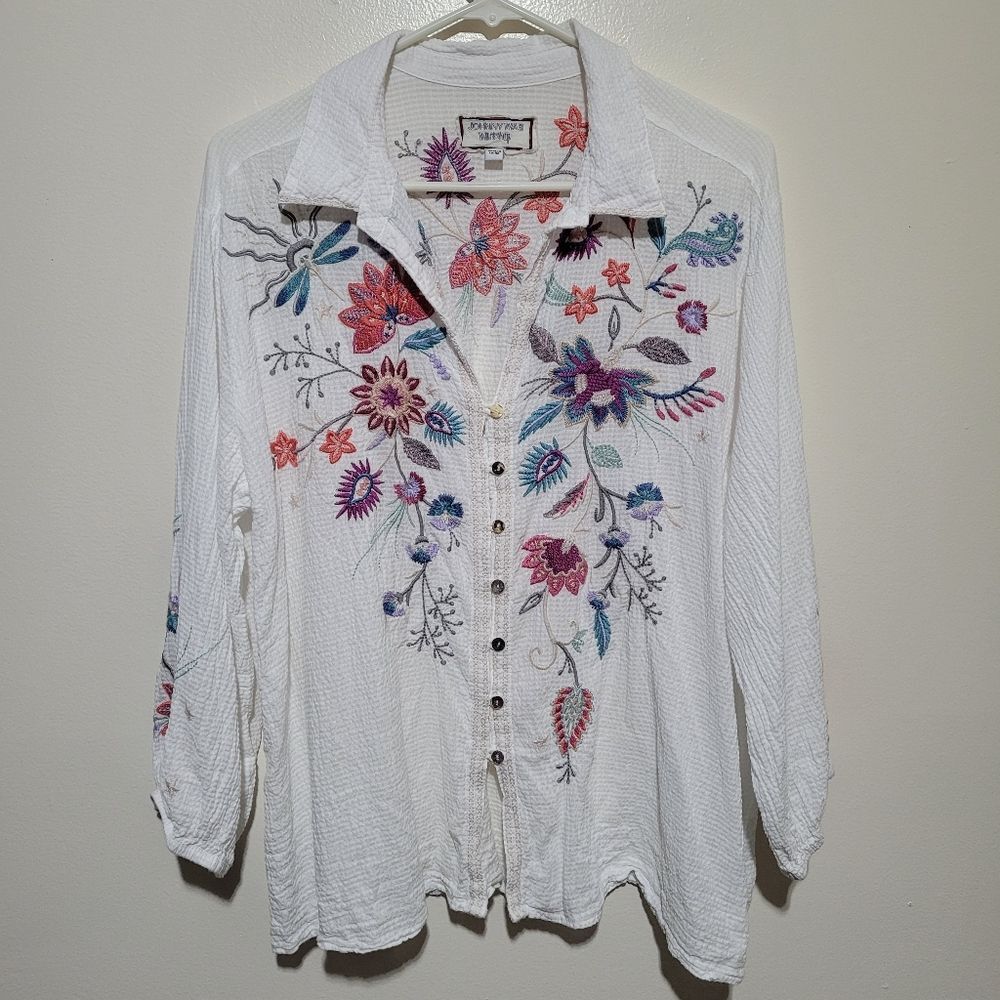Johnny Was Phoebe Botton Up Floral Shirt